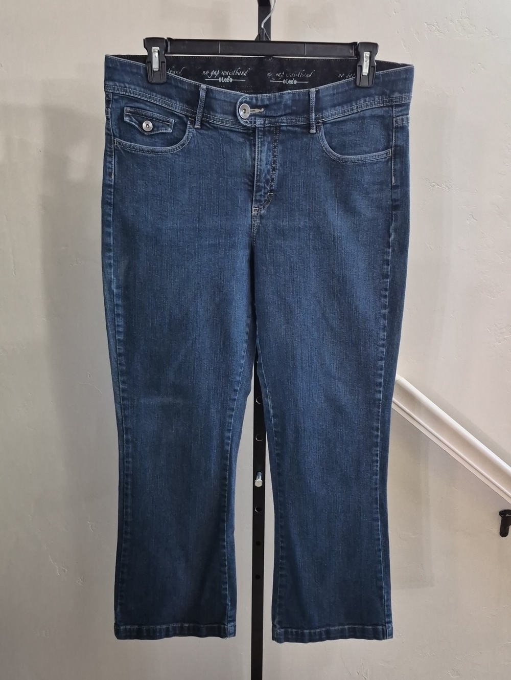 Lee Dark Blue Women’s Boot Cut Jeans 16 Petite No Gap Waistband